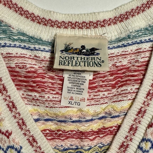 Northern Reflection Vintage Fair Isle Sweater Vest Button Top XL Cottage core - Picture 3 of 6